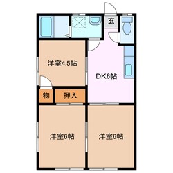 白塚駅 徒歩4分 1階の物件間取画像